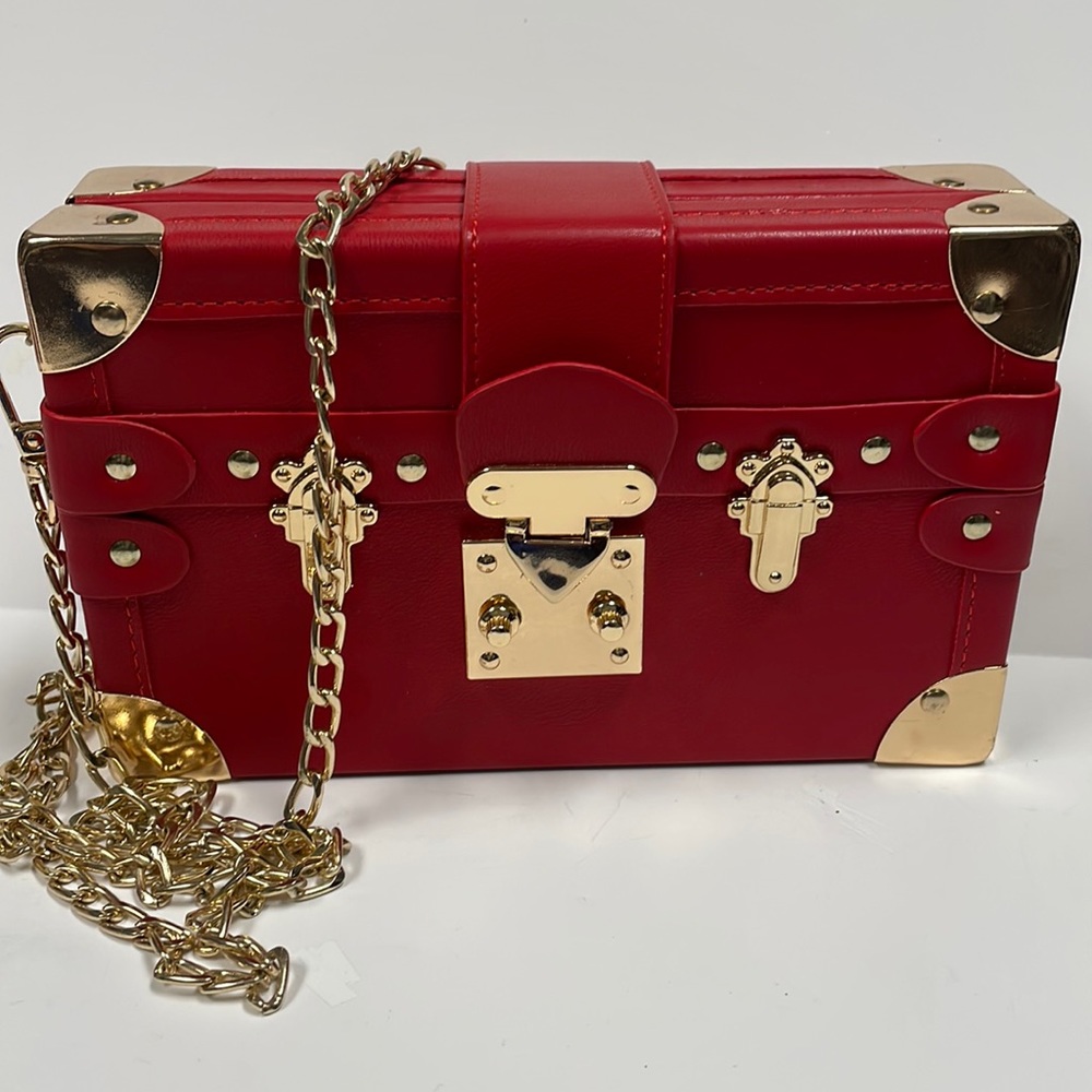 Red Faux Leather Purse